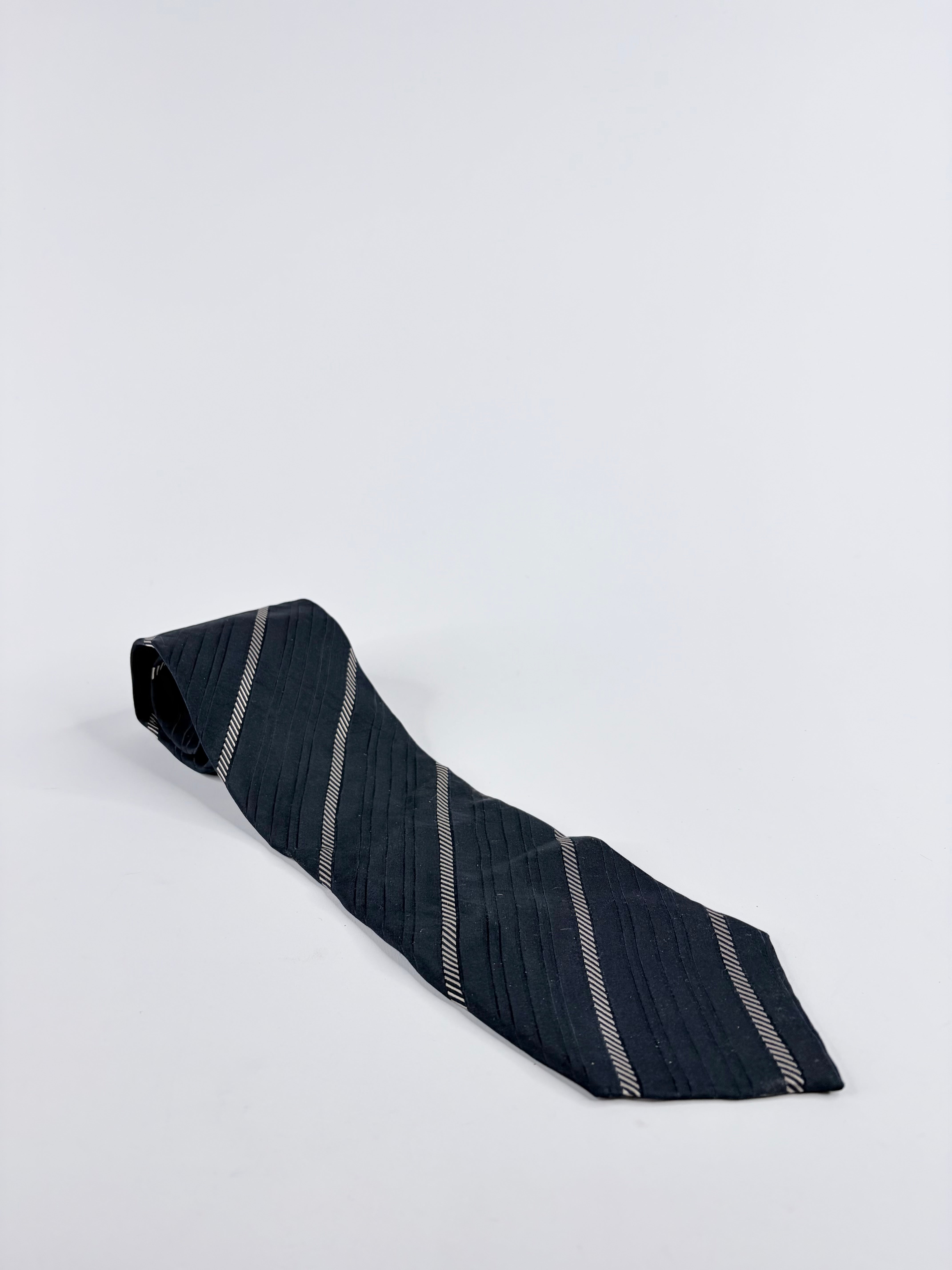 Giorgio Armani Navy Striped Silk Tie