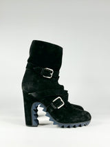 Jil Sanders Black Suede Heeled Boots - EU39