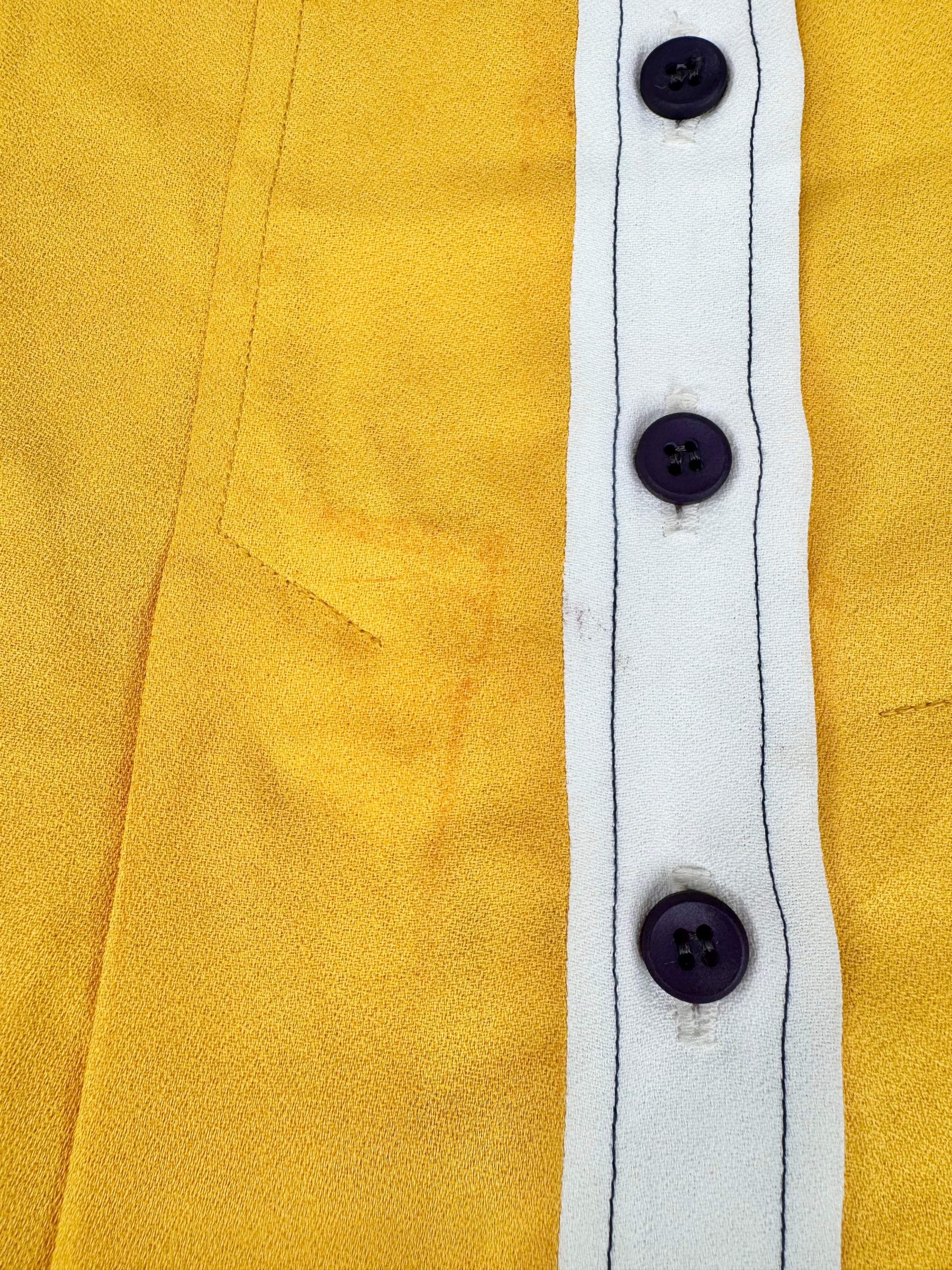 Vintage Thomas Wardle Sunflower Yellow & White Dress - AU6/8