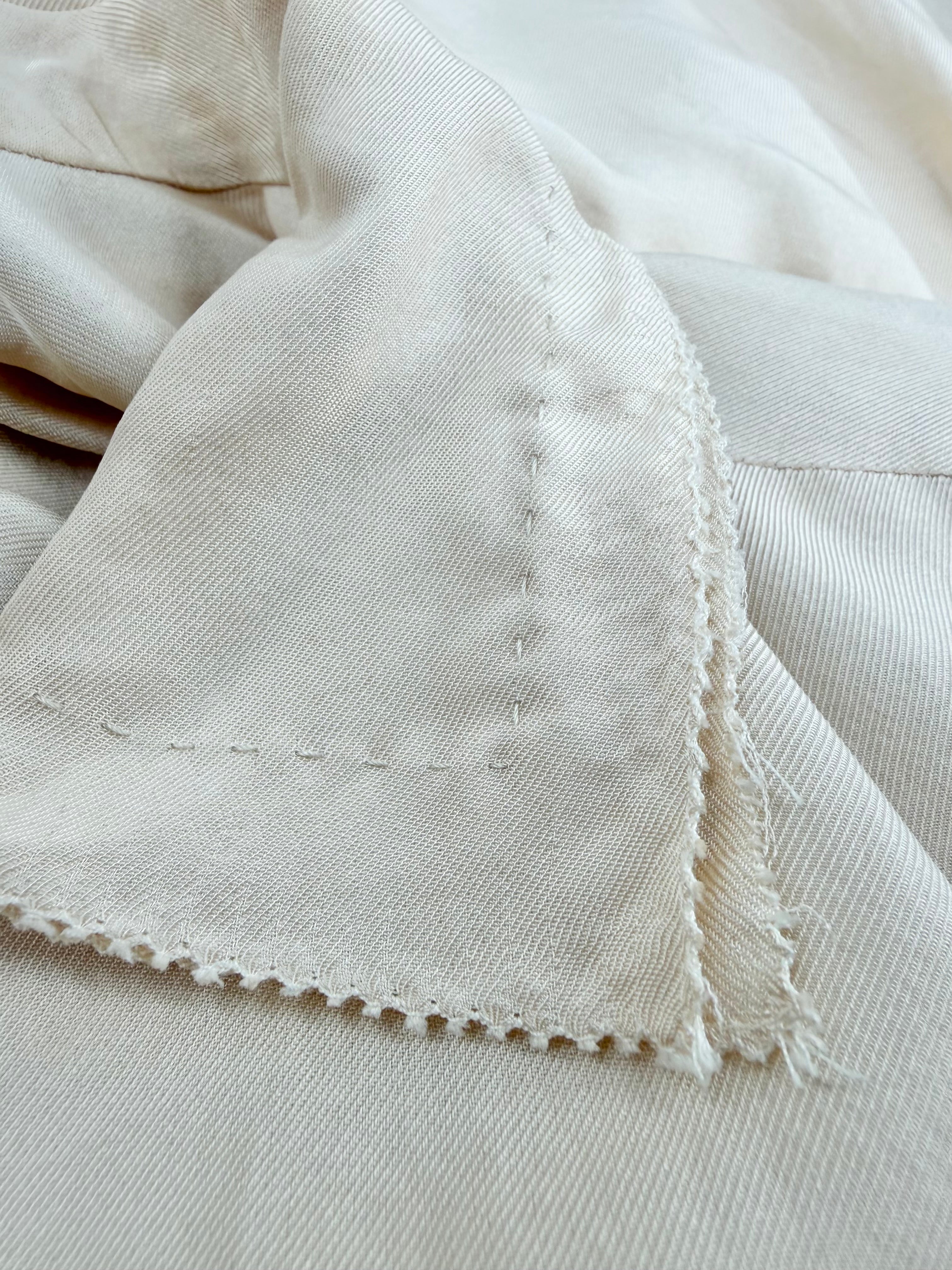 Bottega Veneta Cream Silk Raw Trim Blouse - AU12/14