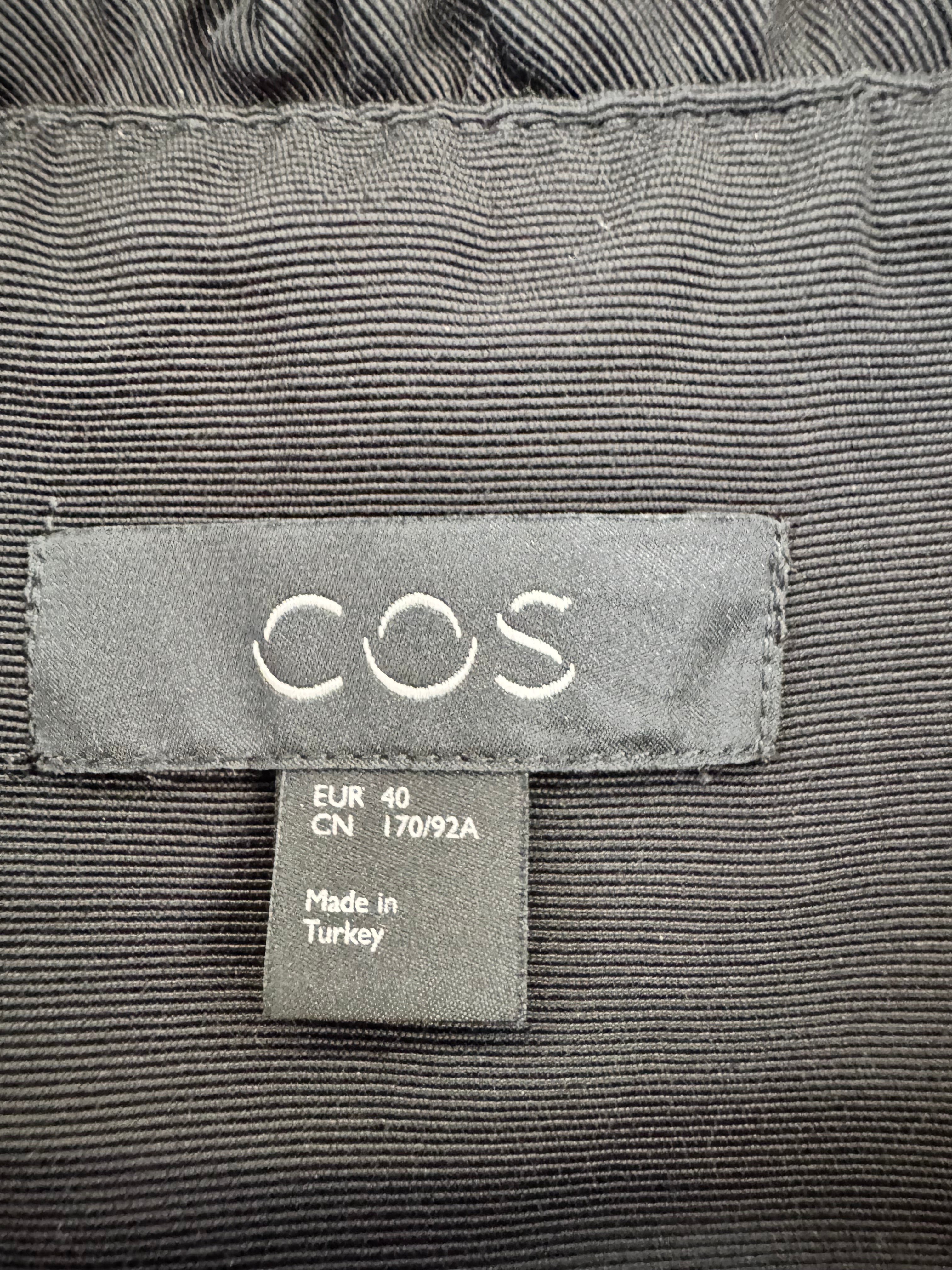 Cos Black Ruffle Neck Long Sleeve Dress - AU10/12