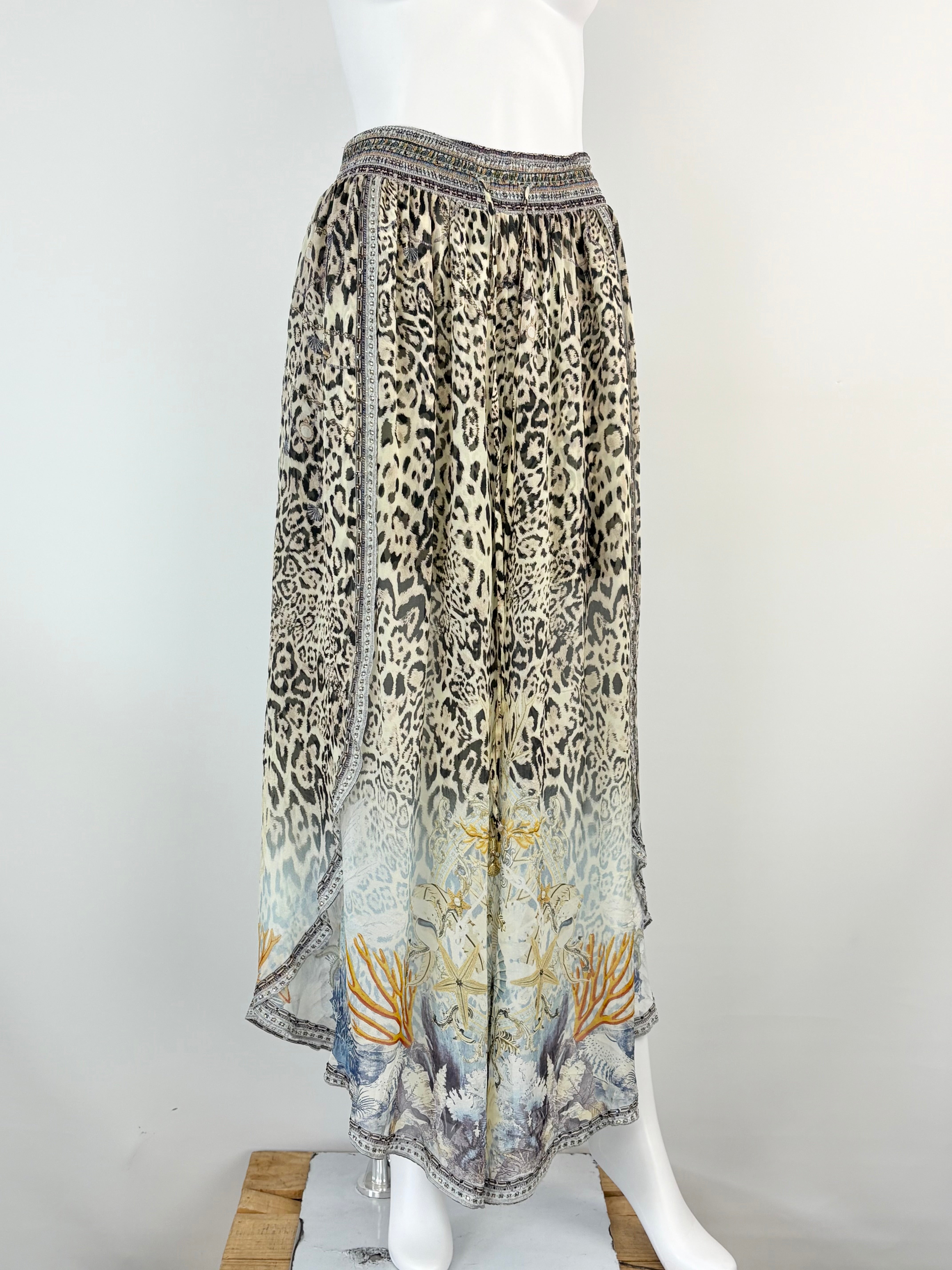 Camilla Embellished Animal-Print Sheer Silk Pantalon - O/S
