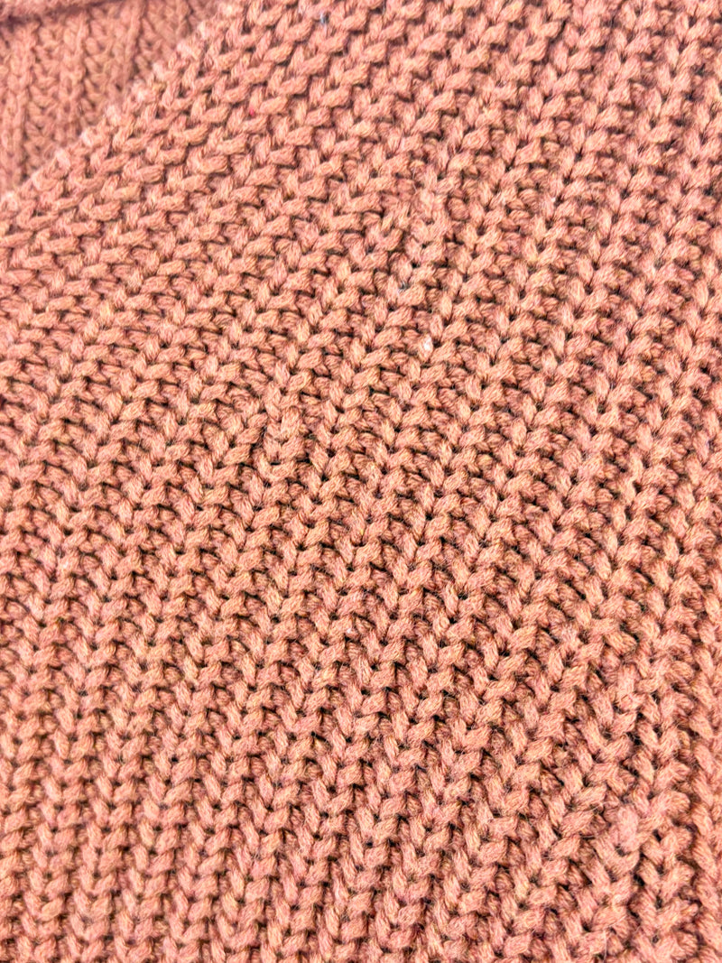 Joslin Rust Micro-Cable Knit Relaxed Sweater - AU6/8