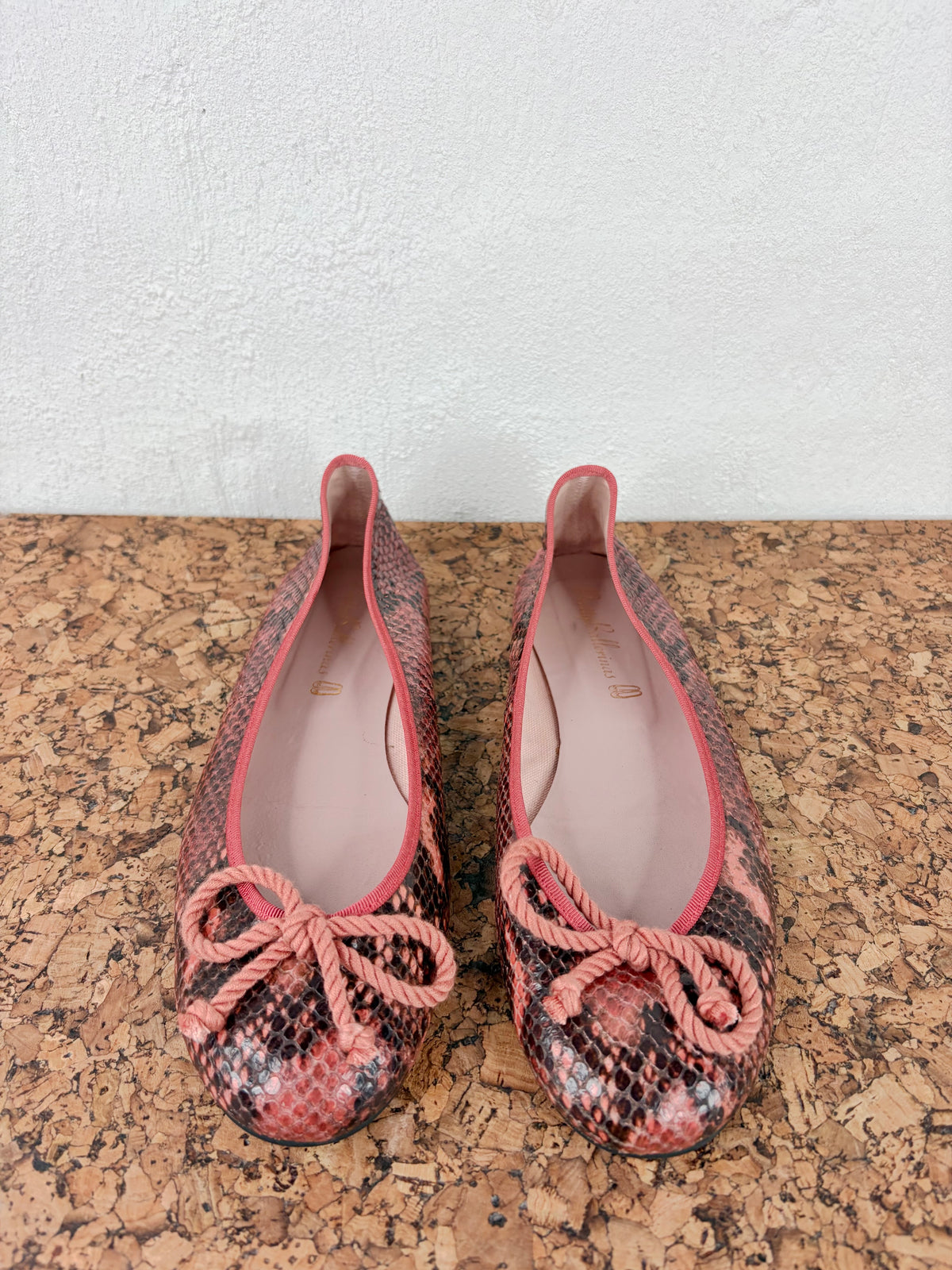 Pretty Ballerinas Pink Snakeprint Patterned Ballet Flats - EU39