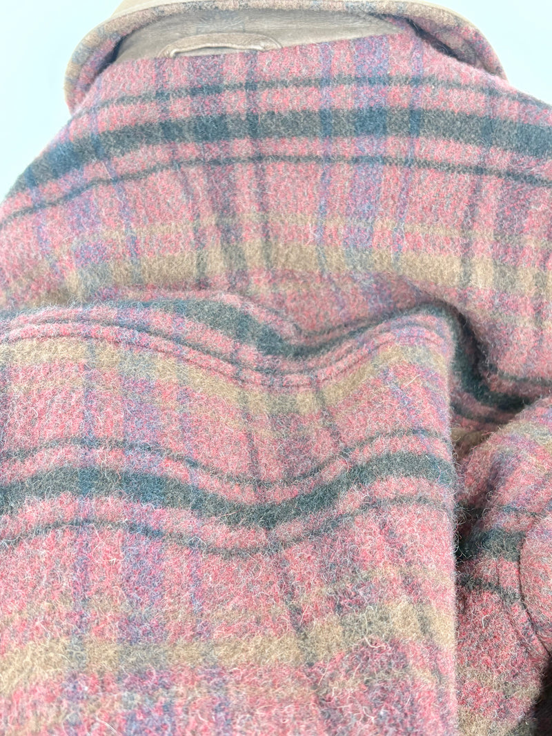 Vintage Timberland Check-Pattern Wool & Mohair Coat - M