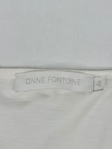 Anne Fontaine White Mesh-Sleeved Top - AU10/12