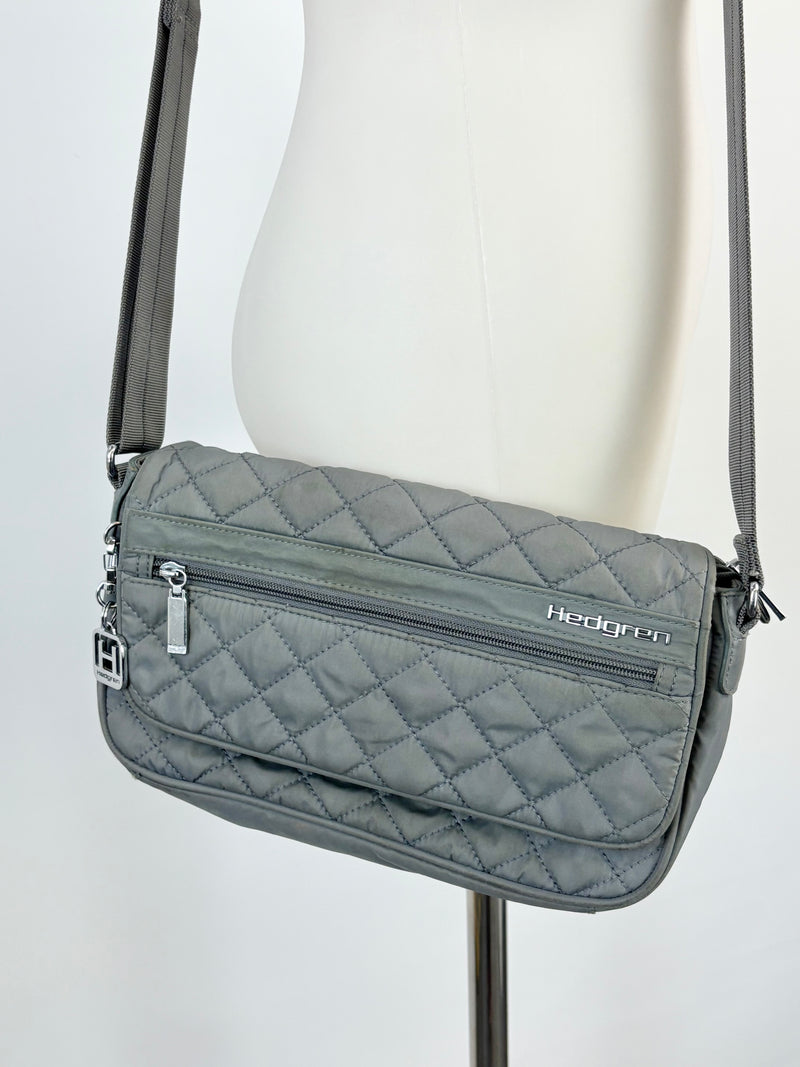 Hedgren Grey Quilted Crossbody Bag