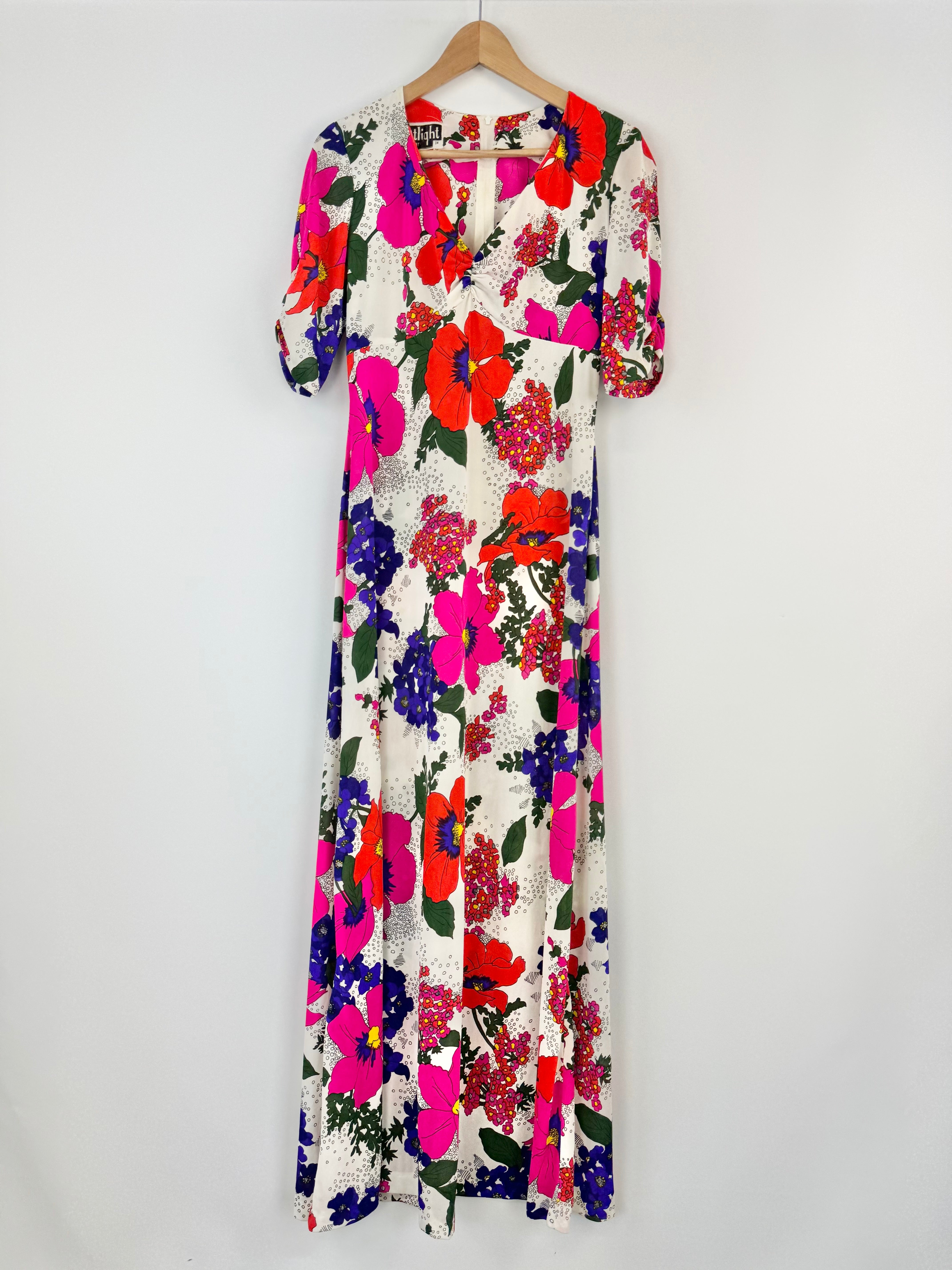 Vintage Spotlight Sydney Bright Retro Floral Dress- AU12