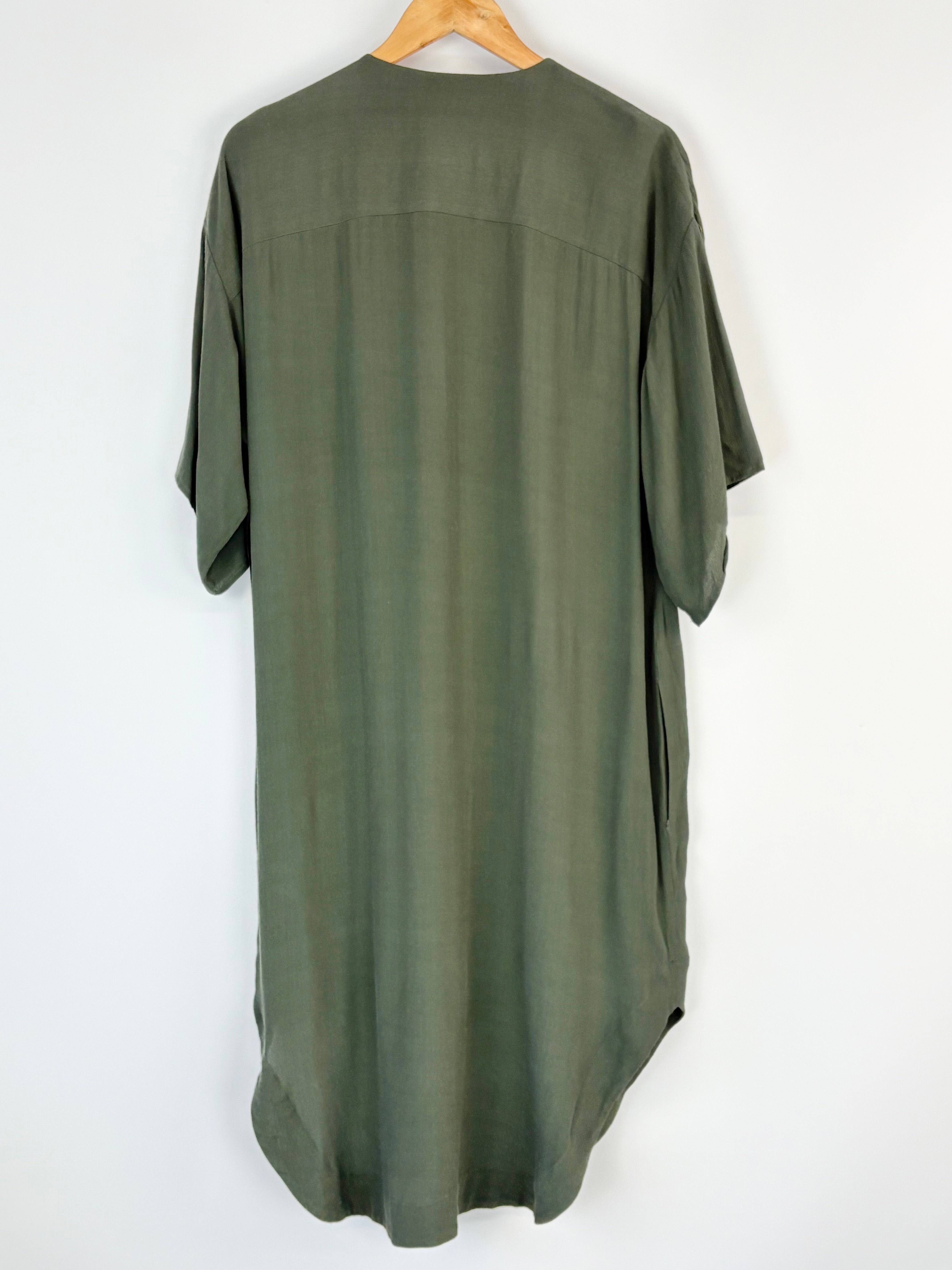 Husk Forest Green Crepe Shift Dress - AU8/10