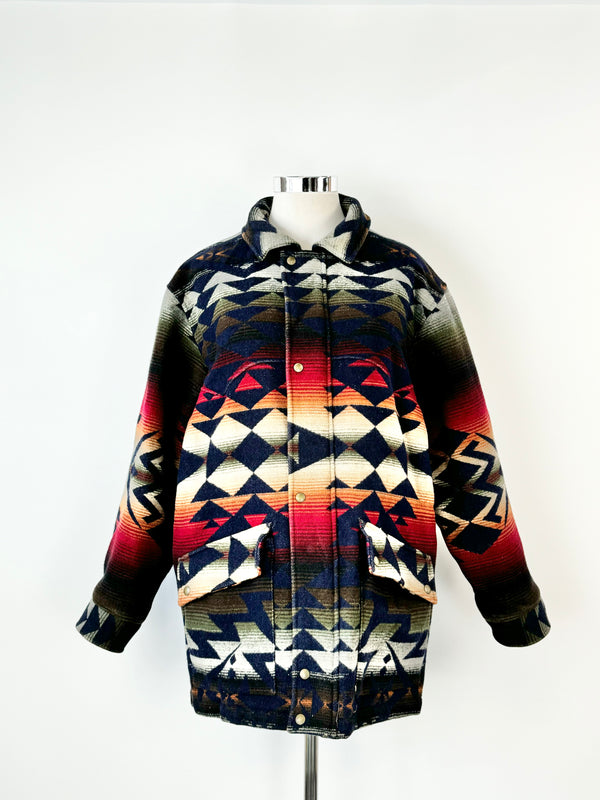 Pendleton Aztec Patterned Wool Coat - L