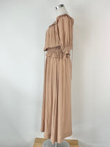 S/W/F Ruffled Sleeve Tan Maxi Dress - AU10