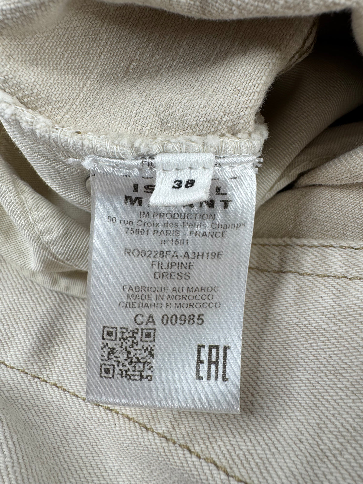 Isabel Marant Étoile Cream 'Filipine' Denim Dress - AU10