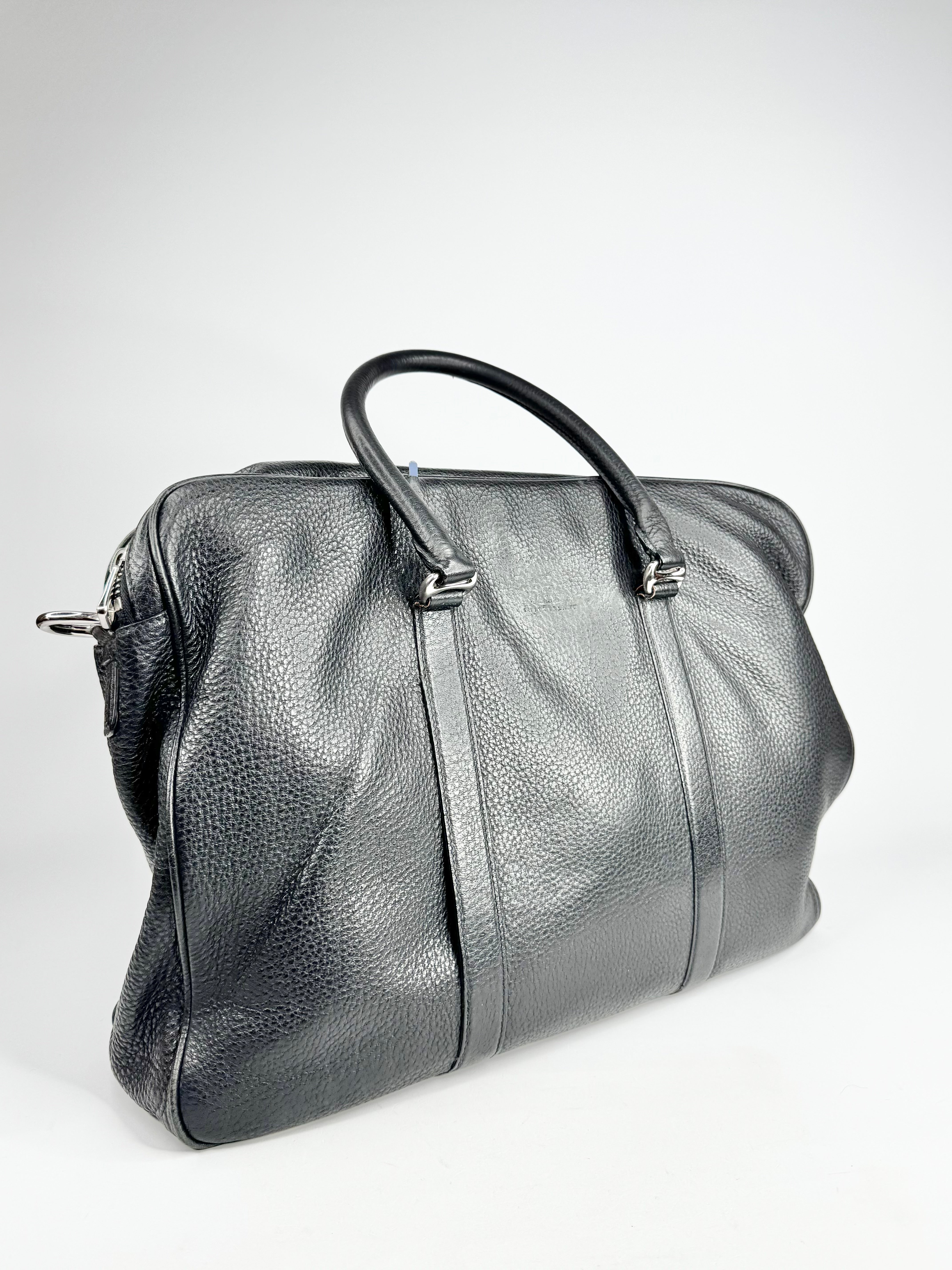 Bally Black Grained Briefcase