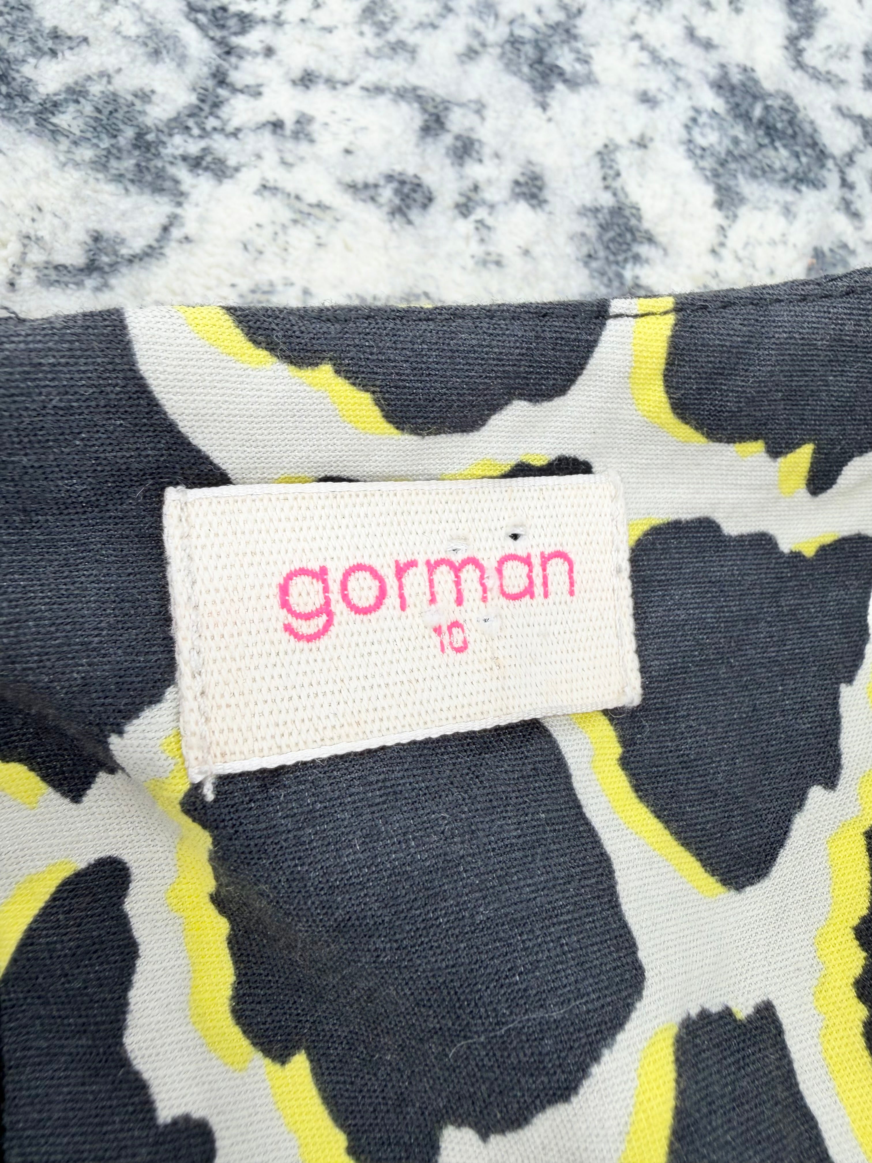 Gorman Black & Yellow Abstract Pattern Sheath Dress - AU10