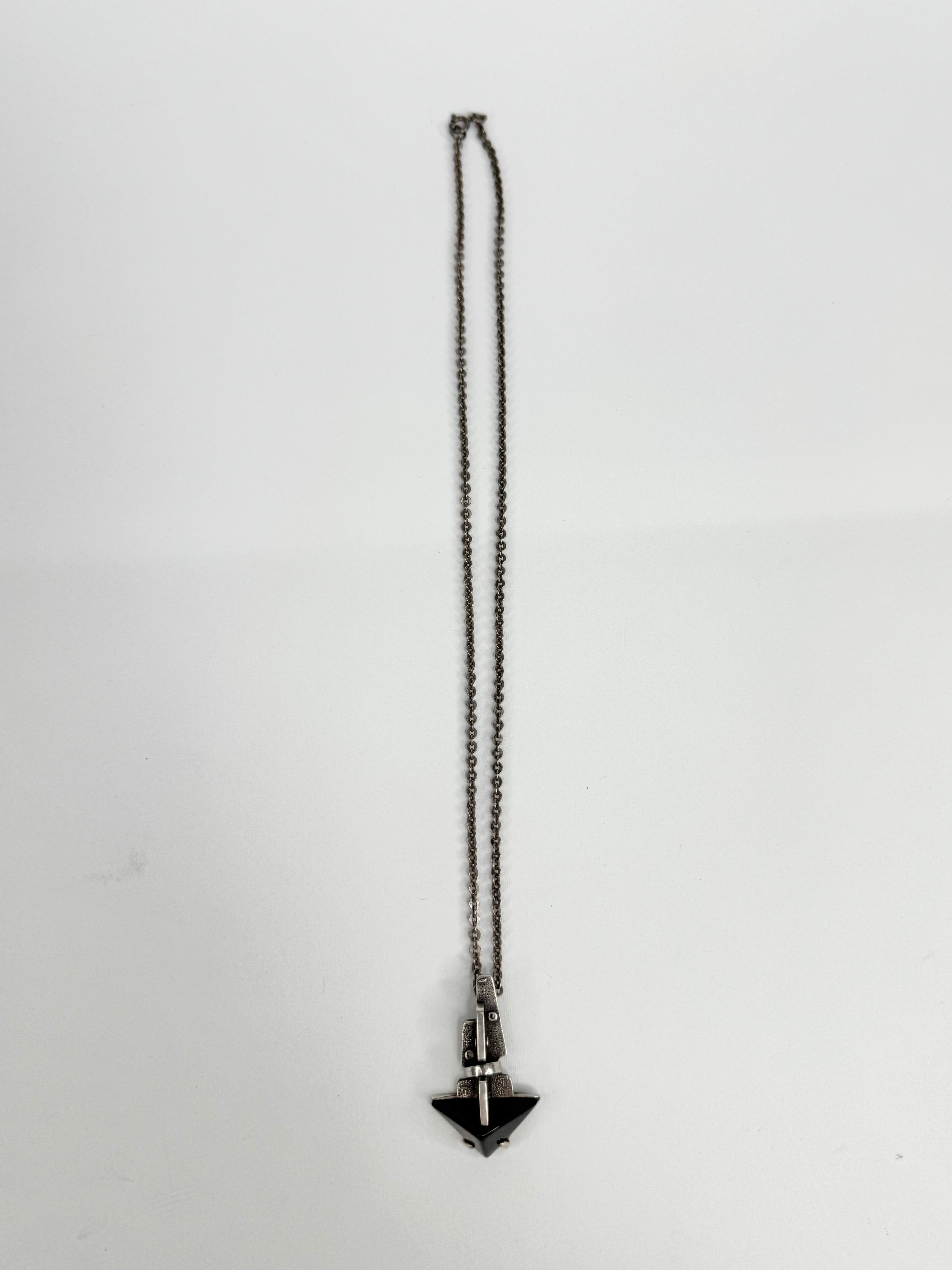 Silver Modernist Triangular Jewel Necklace