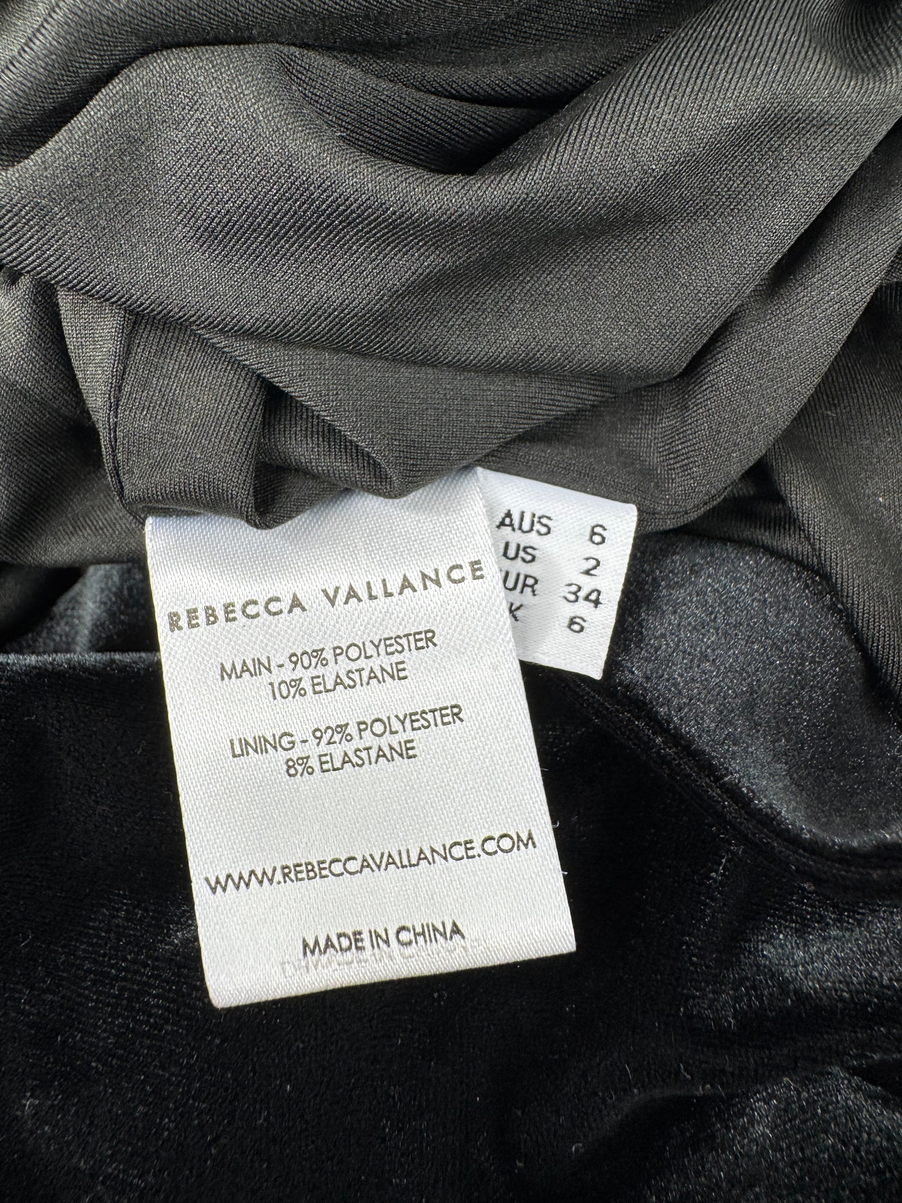 Rebecca Vallance Black Velvet 'Monica' Mini Dress - AU6