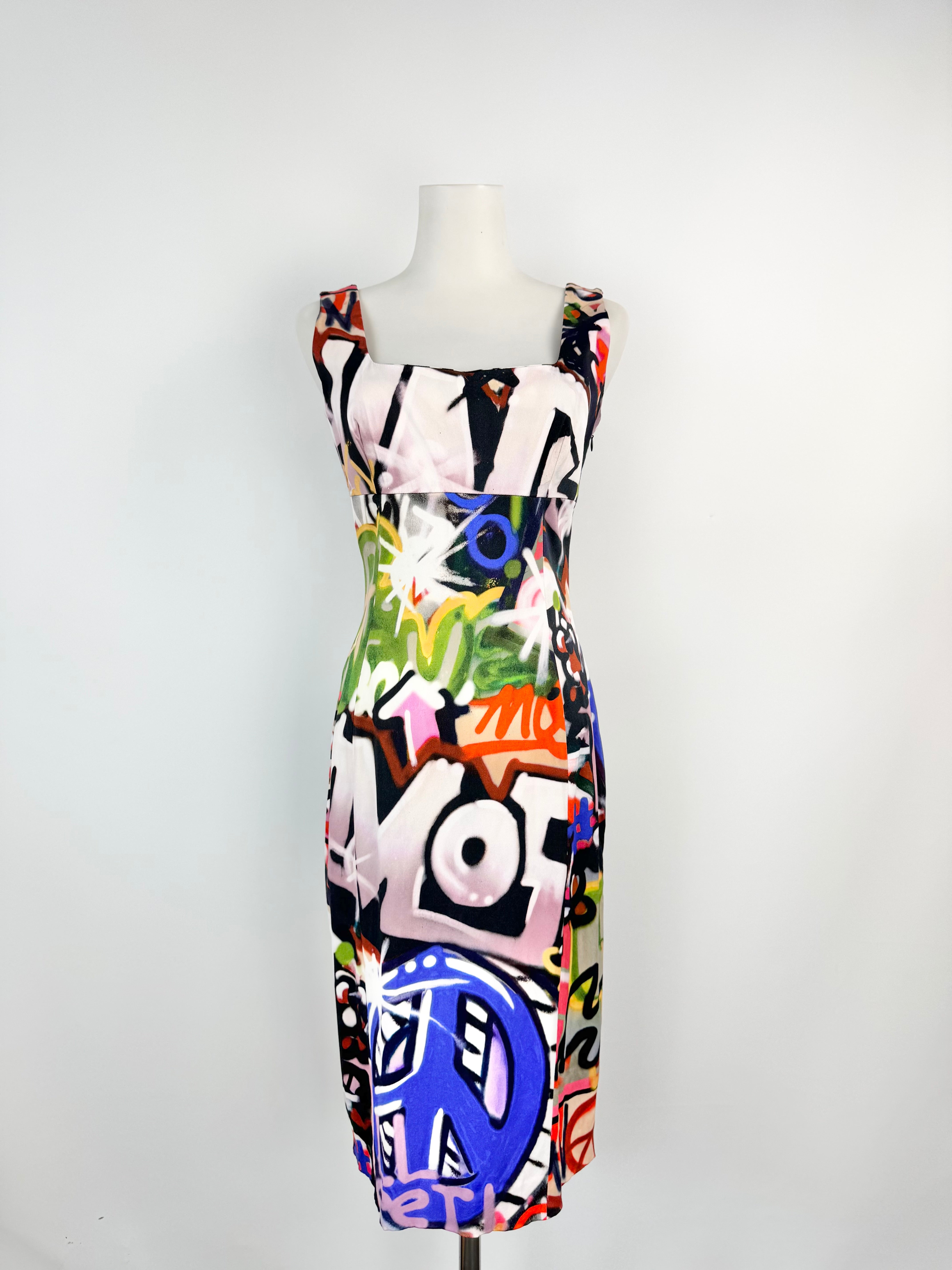 Moschino Graffiti Pattern Midi Dress - AU10