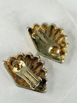 80s Vintage Christian Dior Shell Clip On Earrings