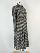 Ivano Boni Black & White Checked Long-Sleeve Dress - AU12