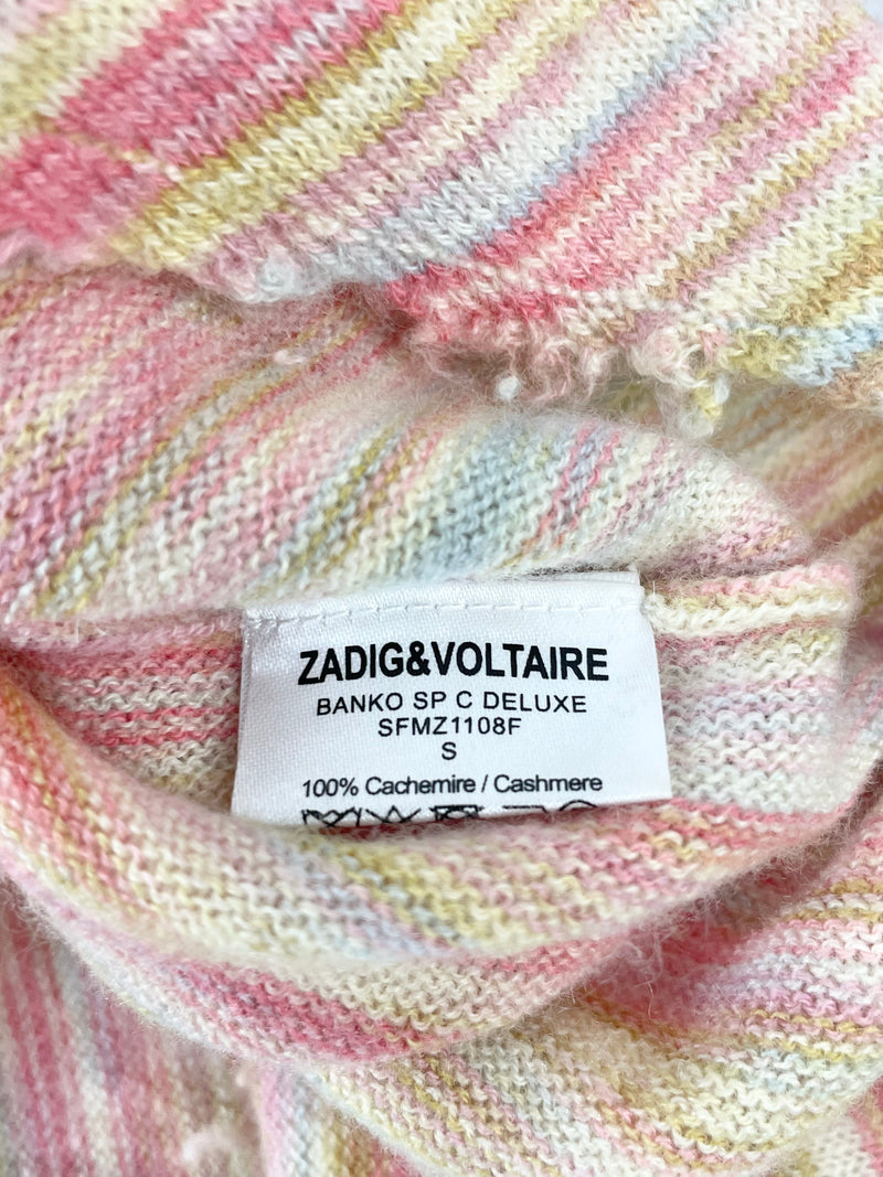 Zadig & Voltaire Pastel Multicolour Cashmere Sweater - S