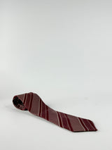 Giorgio Armani Red & White Striped Tie