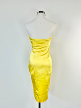 Calvin Klein Buttercup Yellow Strapless Midi Dress - AU6/8