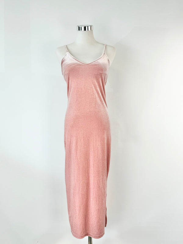 Dusty Rose Velvet Slip Dress - AU8/10