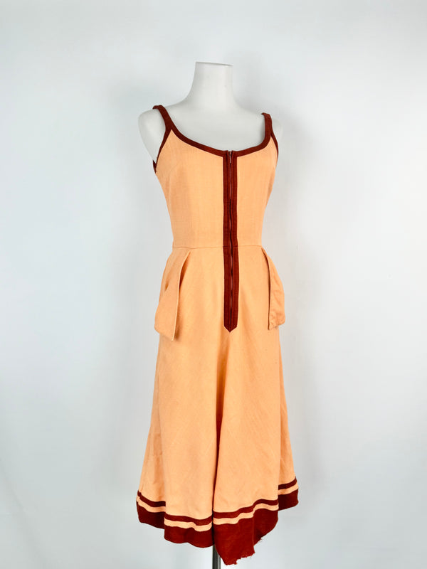 Vintage Louis Feraud Popsicle Orange Summer Dress - AU8/10