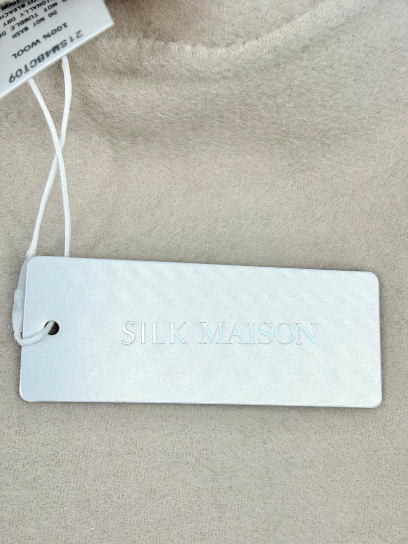 Silk Maison Ivory Wool Oversized Coat - XXS
