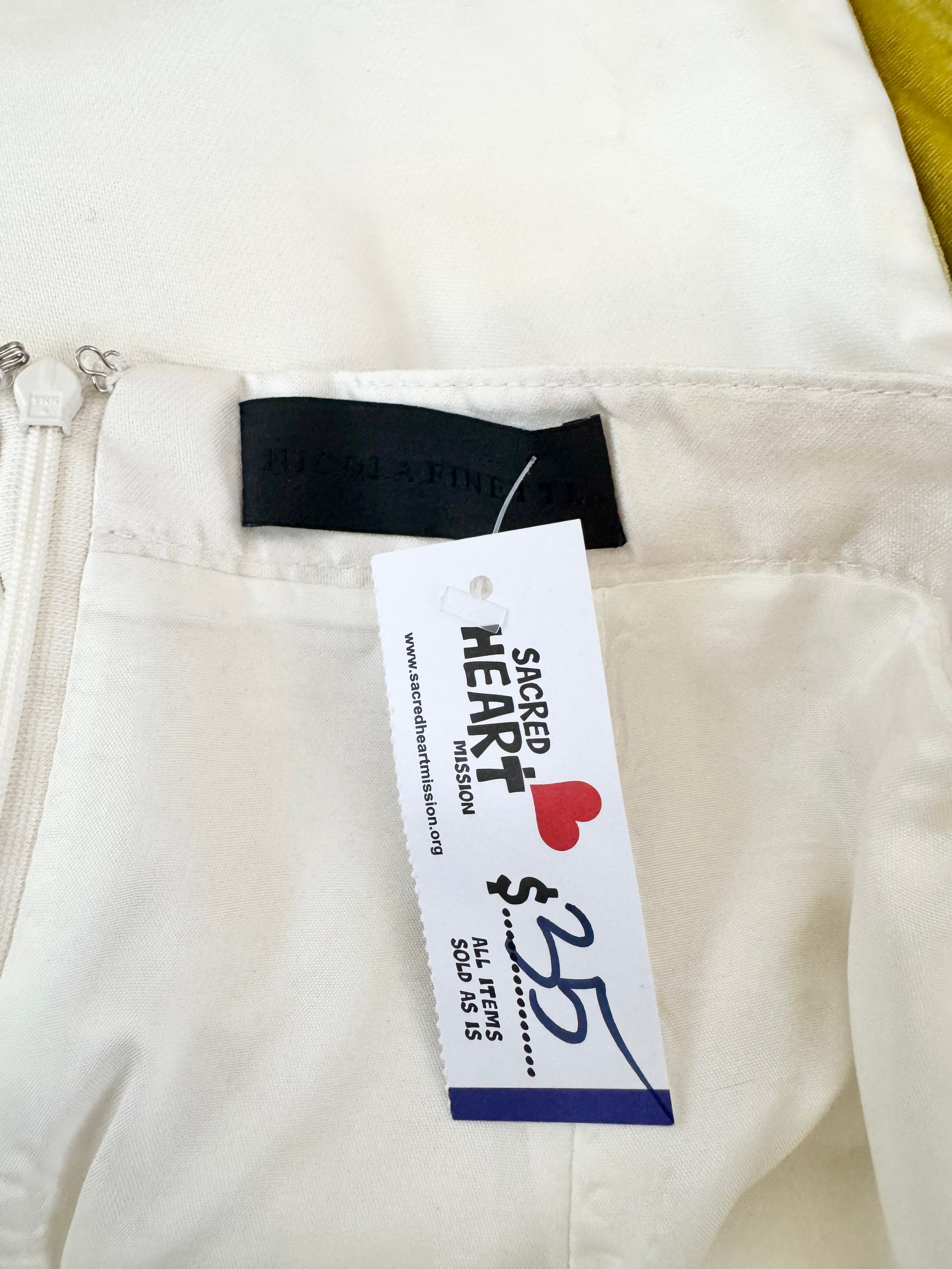 Nicola Finetti Cream Silk & Velvet Frill Mini Skirt - AU10