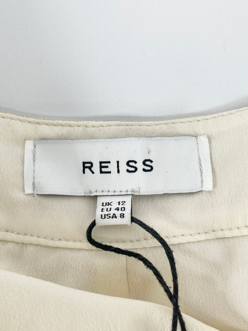 Reiss Gold Jody-Metallic Halter Jumpsuit - AU12