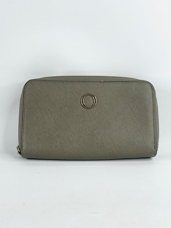 Oroton Grey Leather Wristlet