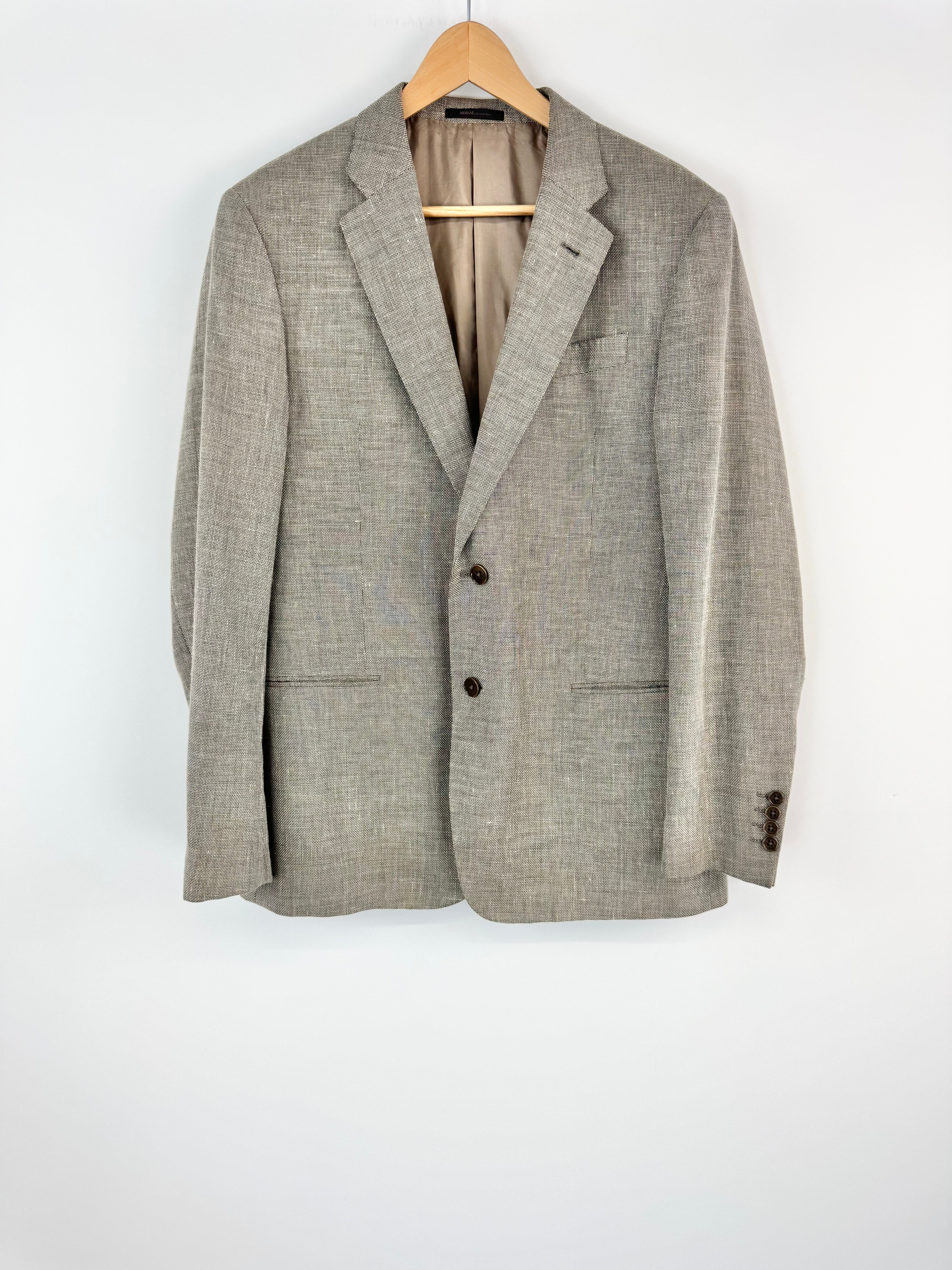 Armani Collezioni Grey Wool & Linen Jacket - Size L