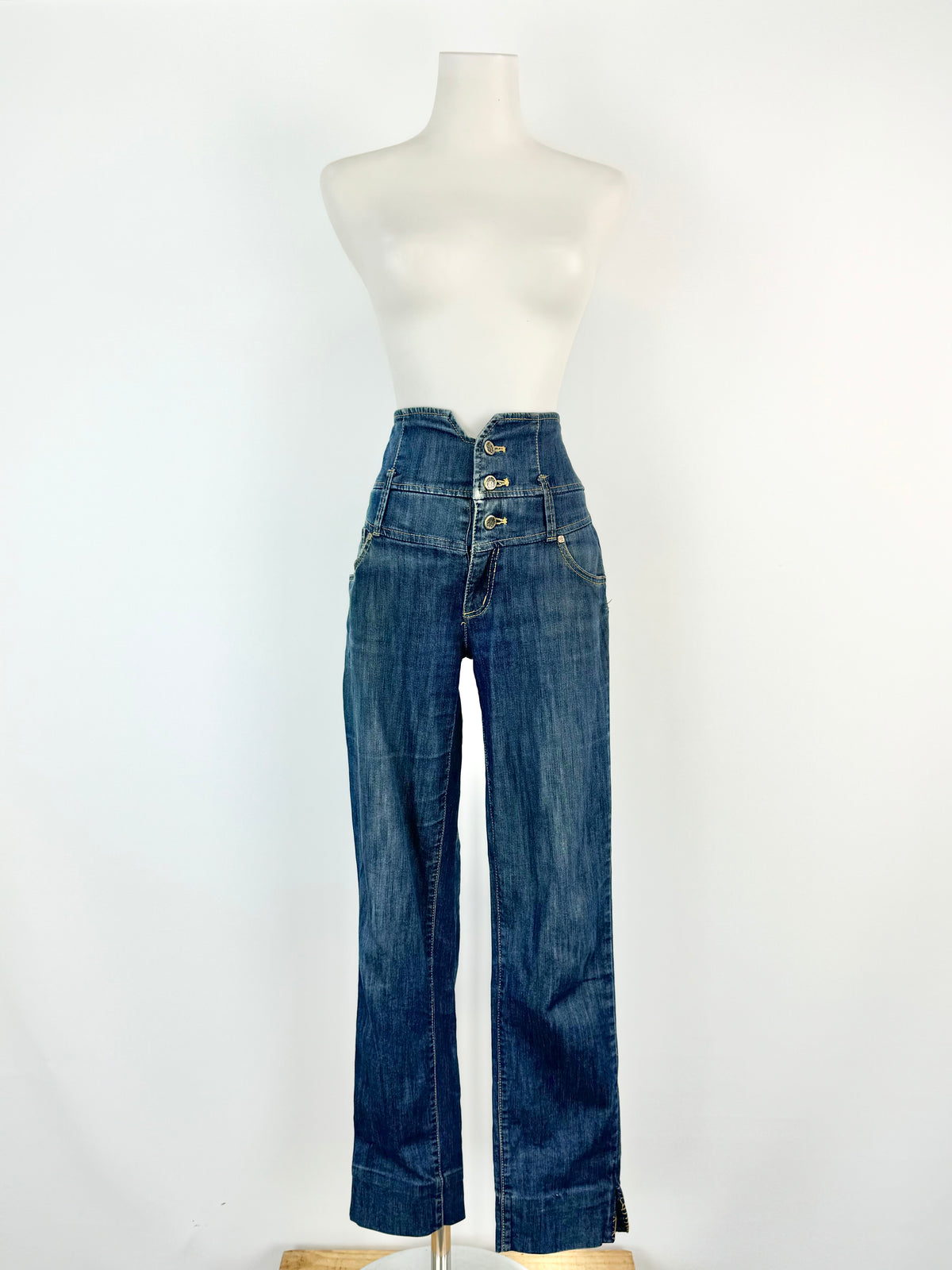 Armani Exchange Blue High Waisted Denim Jeans - 4