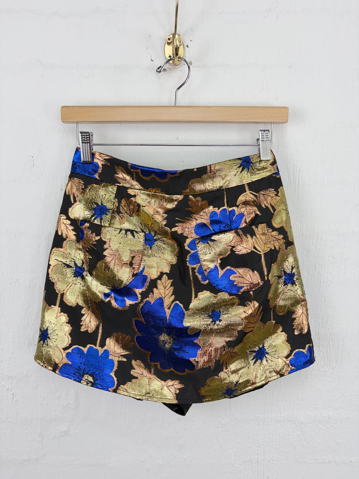 Alice McCall Gold, Blue & Orange Metallic Lurex 'Night Skort' - AU8
