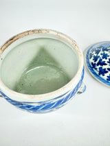 Antique Blue & White Fu Dog Ginger Jar