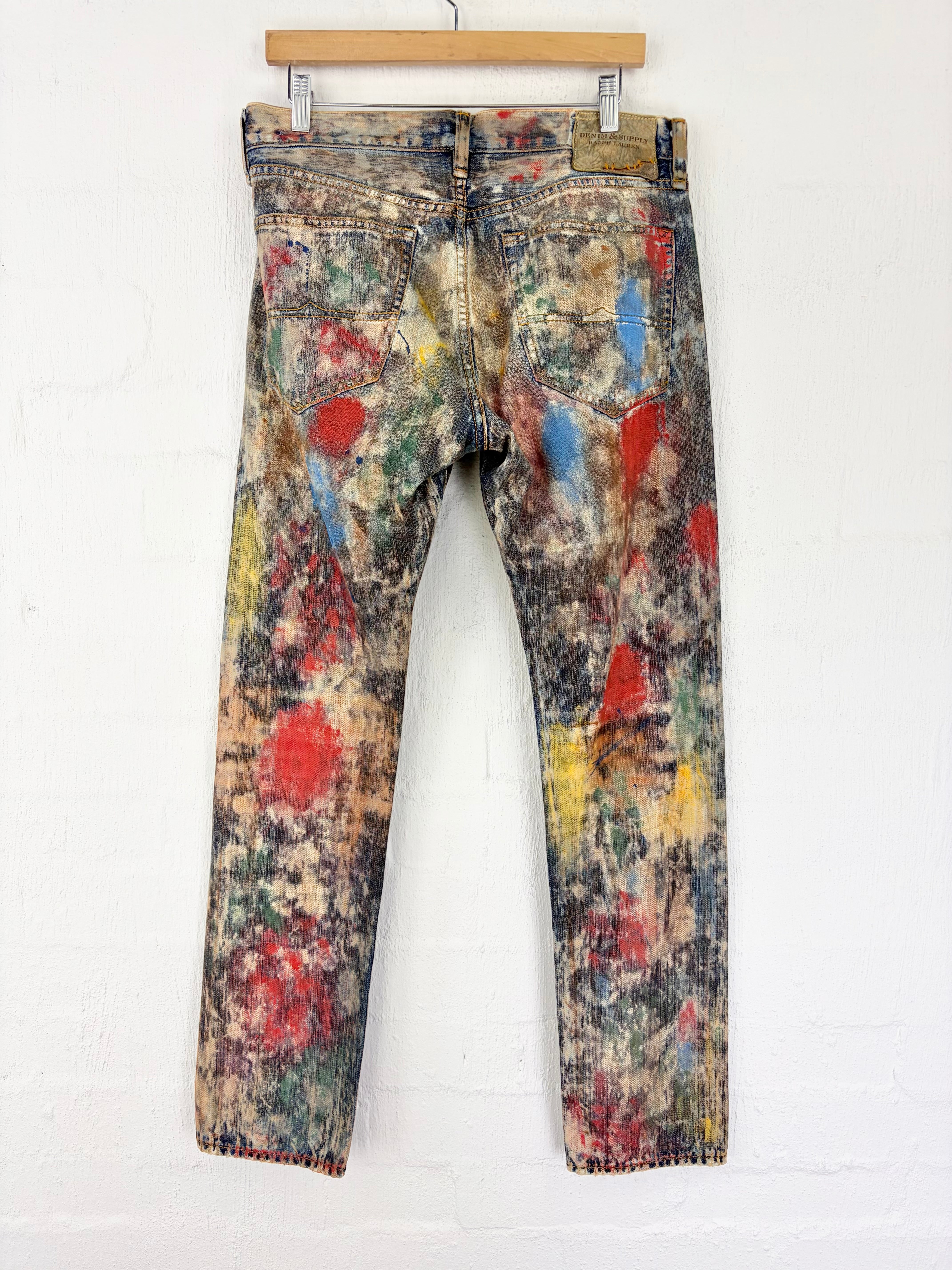 Ralph Lauren Spray Paint Pattern Denim Jeans - 32