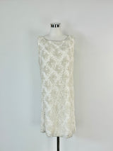 Vintage Christie White Hand Beaded Lace Dress - AU10