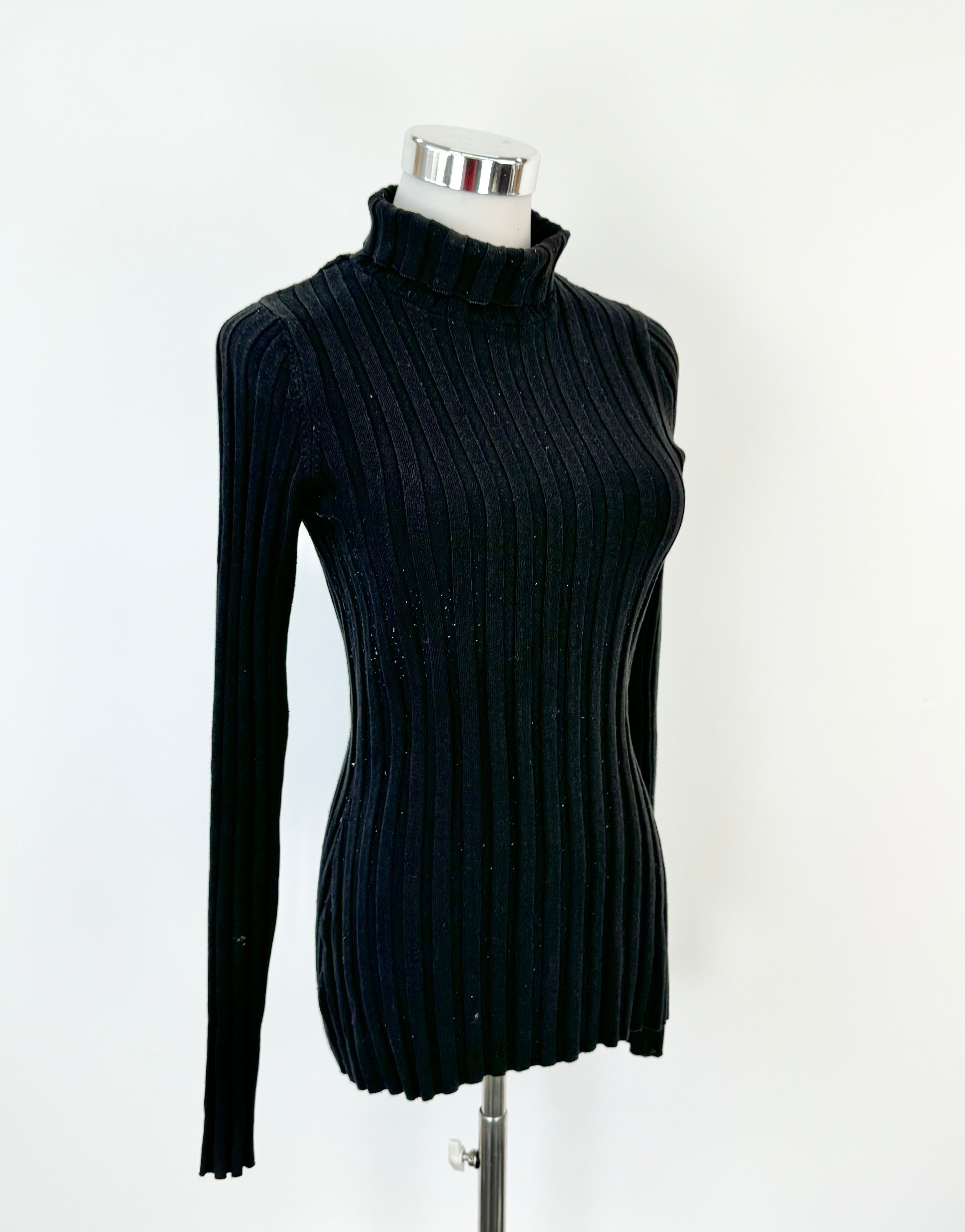 Aje Black Rib Knit Turtleneck - AU8/10