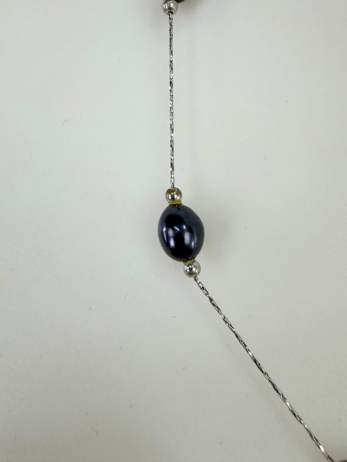 Silver & Bruised Purple Pearl Necklace