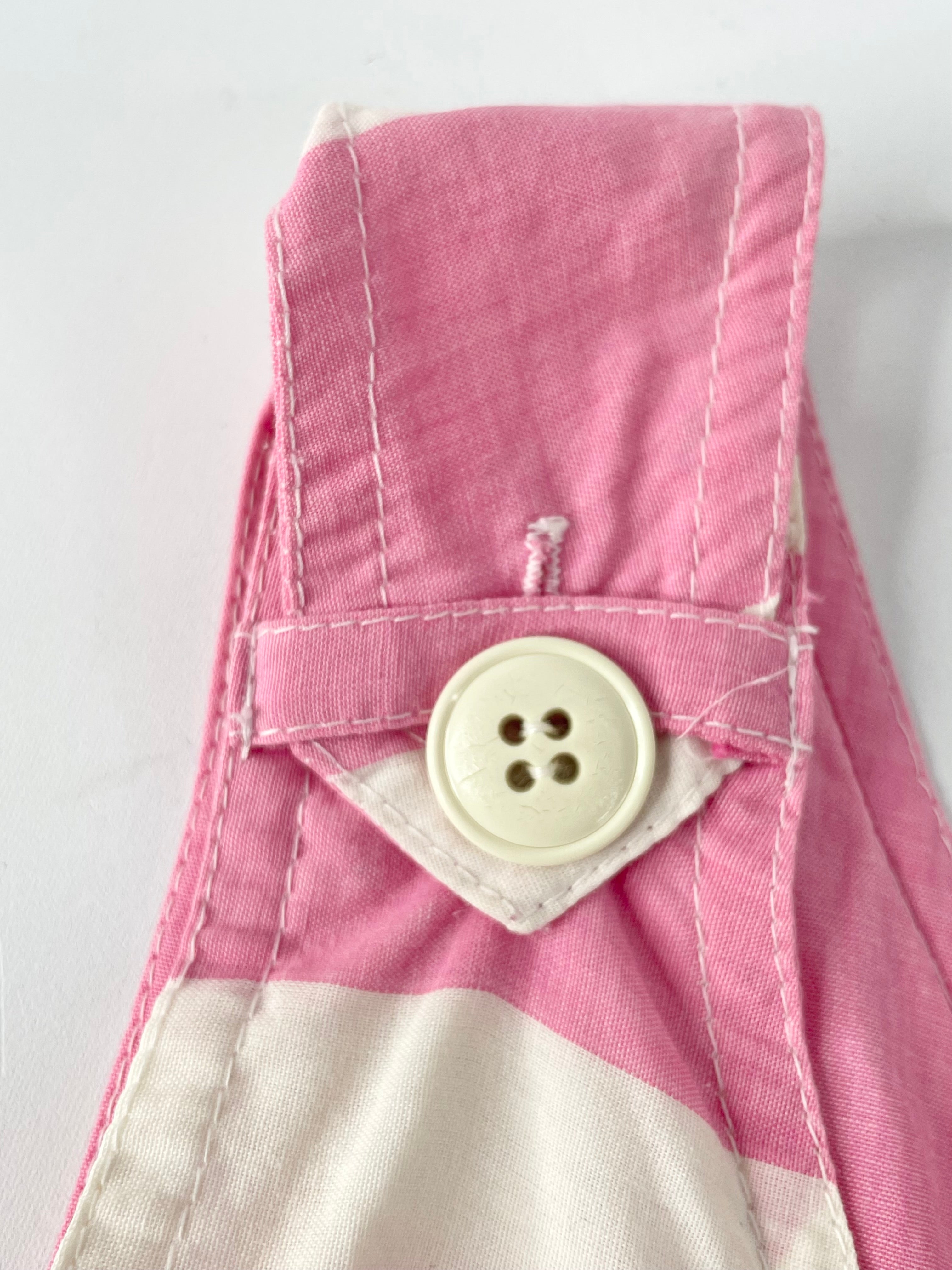 Vintage 70s Kenzo Pink & White Midi Dress - AU8/10