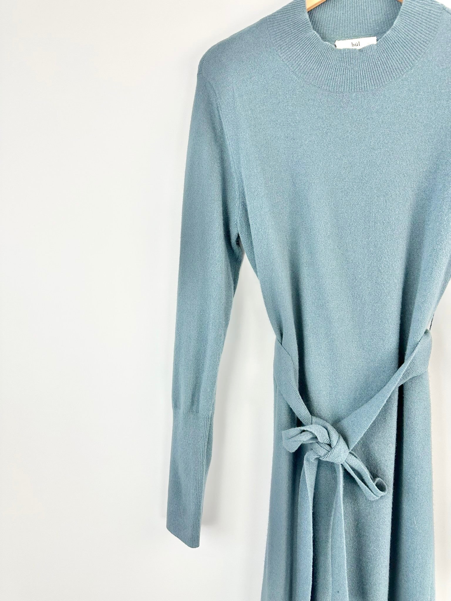 MFW Bul Mist Blue Knit Belted Maxi Dress - AU12