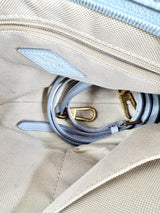 Fossil Cornflower Blue Grained Leather Shoulder Bag