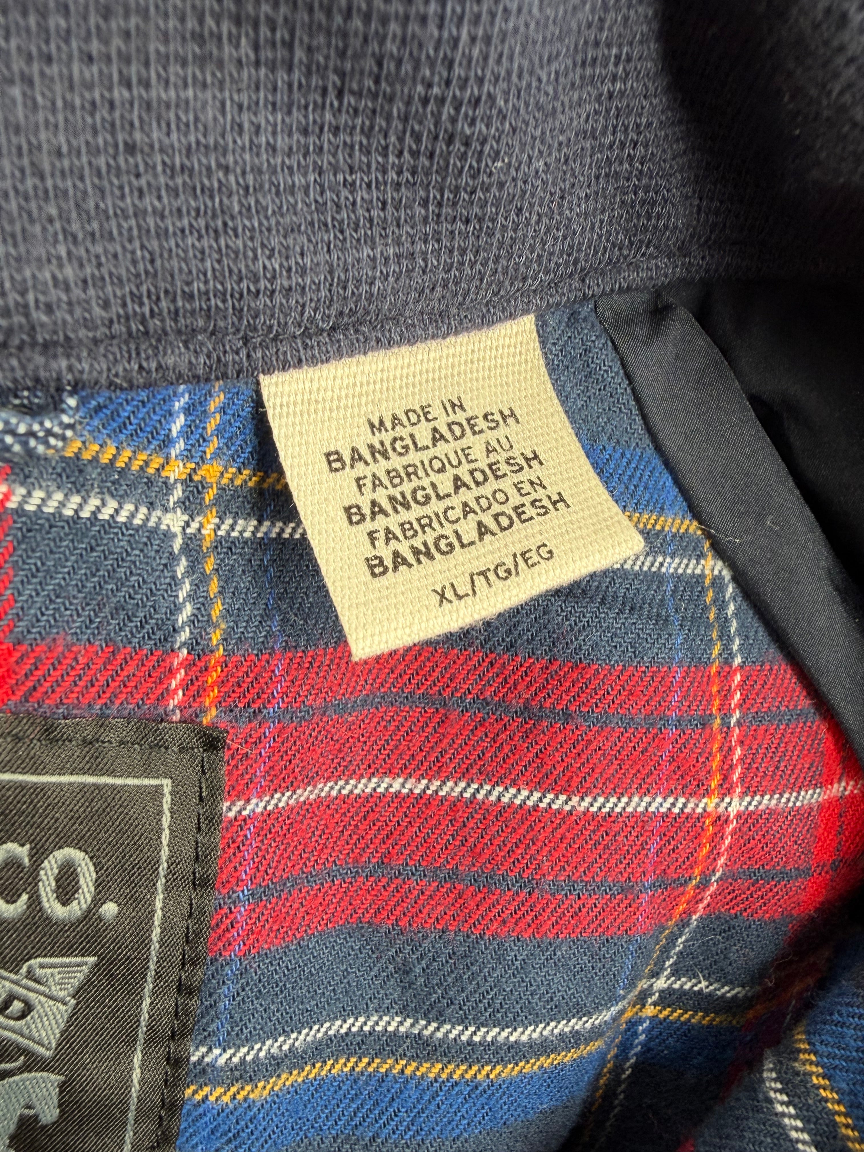 Levi's Dark Blue Tartan Lined Jacket - XL