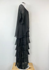 Donna Donna Black 'Maree' Silk Layered Maxi Dress NWT - AU8/10