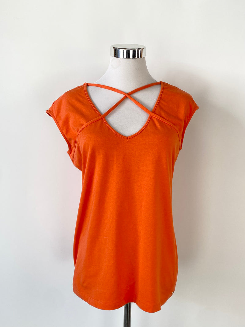 Guess Fire Orange Strappy T-Shirt - AU12