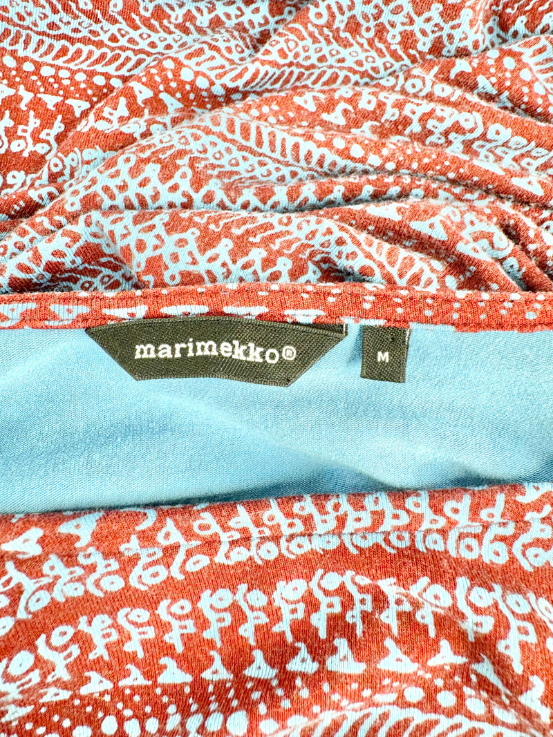 Marimekko 'Hauuhkatti Tattari Blue & Red Tunic Dress - AU10