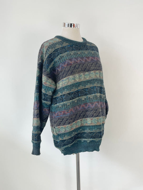 Vintage Ansett Multicolour 3D Knit Sweater - AU18/20