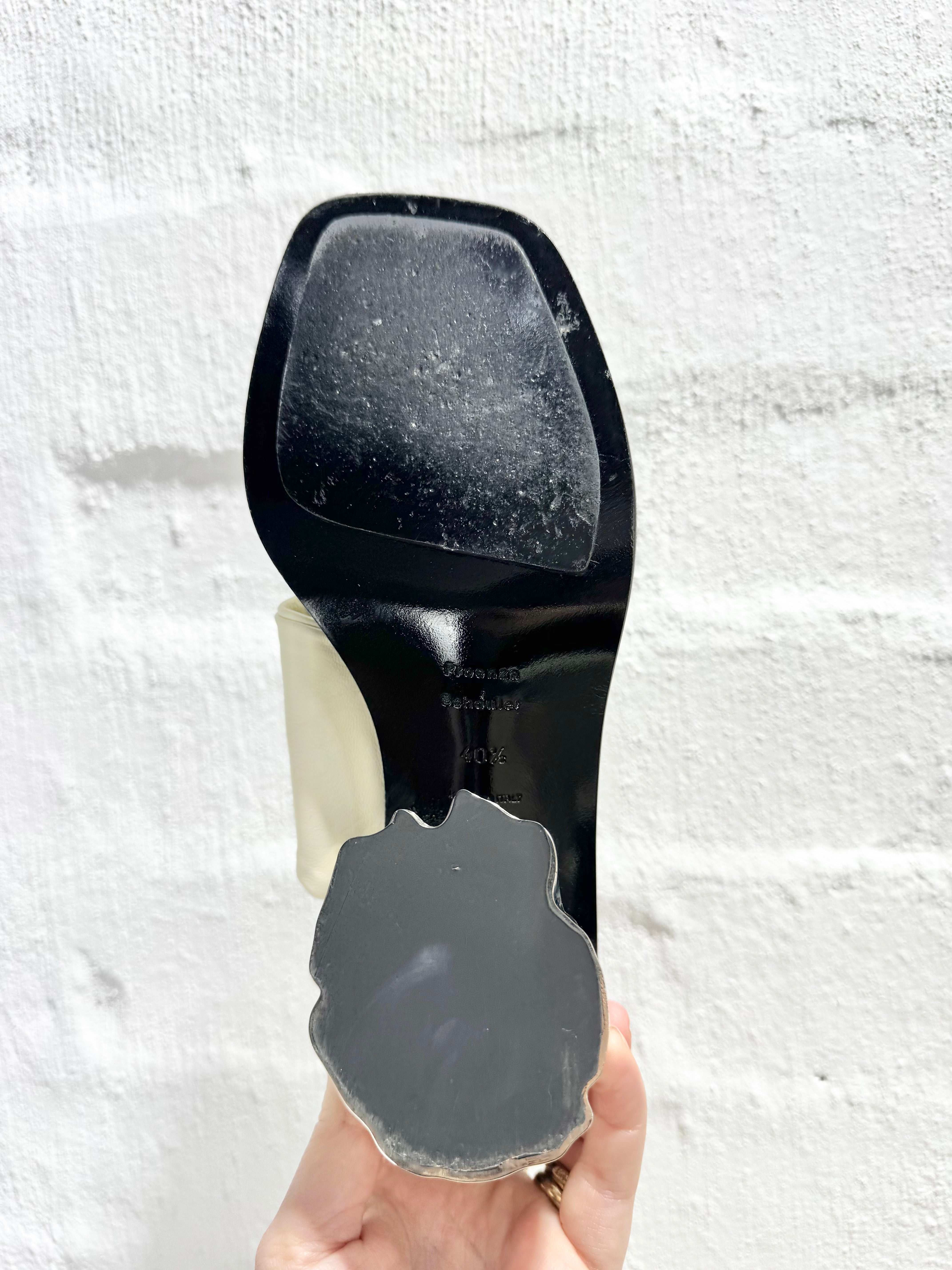 Proenza Schouler Cream & Black Mules - EU40.5