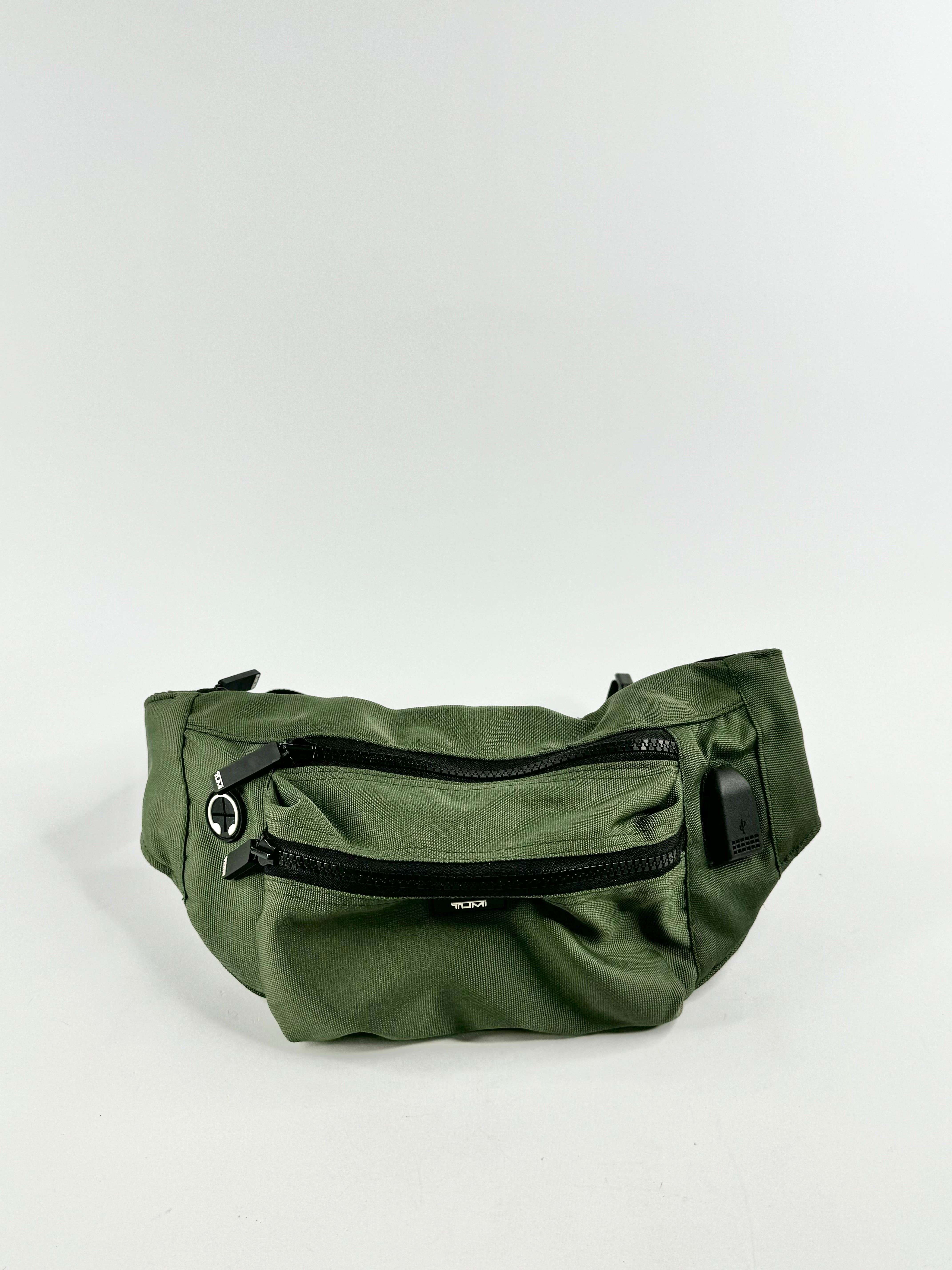 Tumi Pine Green Off Shoulder Bag & Bumbag Travel Set